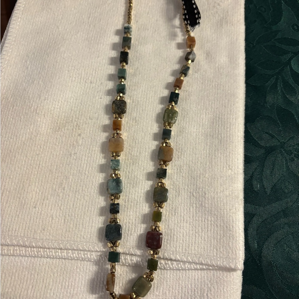 Chic Multicolor Beaded Necklace with Gold Accents